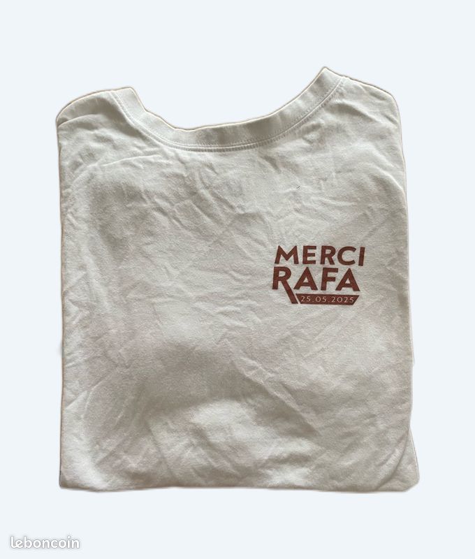 T-shirt "Merci Rafa" Roland Garros - Taille S - Marron - Neuf Avec étiquettes