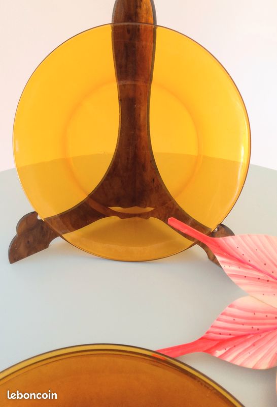 🌞 Duralex vintage – 4 assiettes à dessert ambrées (image 2)