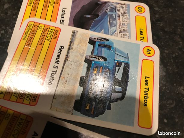 Lot de 6 jeux Top ASS , Turbo Autos motos an80 avec fiche technique
