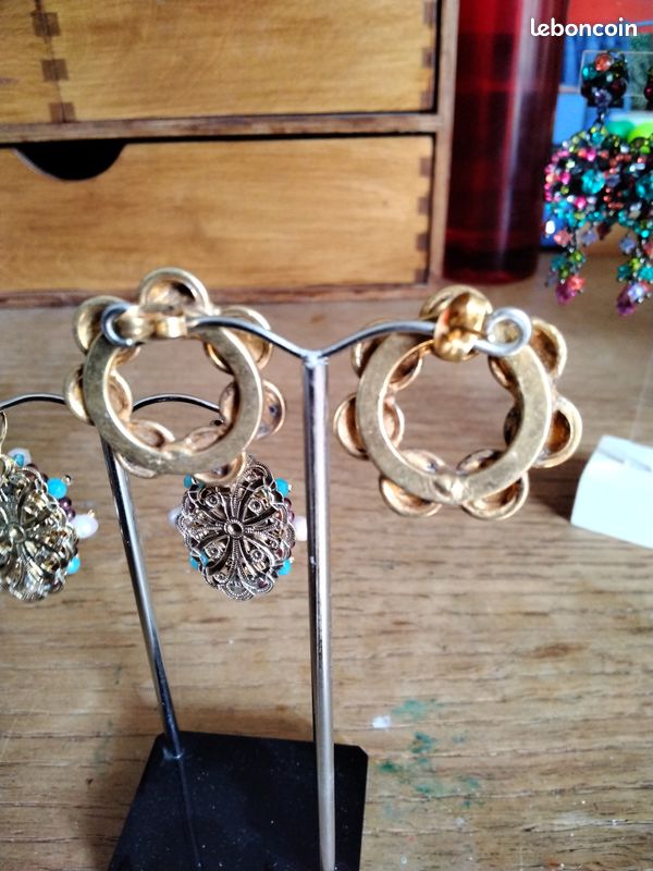 Boucles d’oreilles percées Sylvia Toledano plaqué or (image 4)