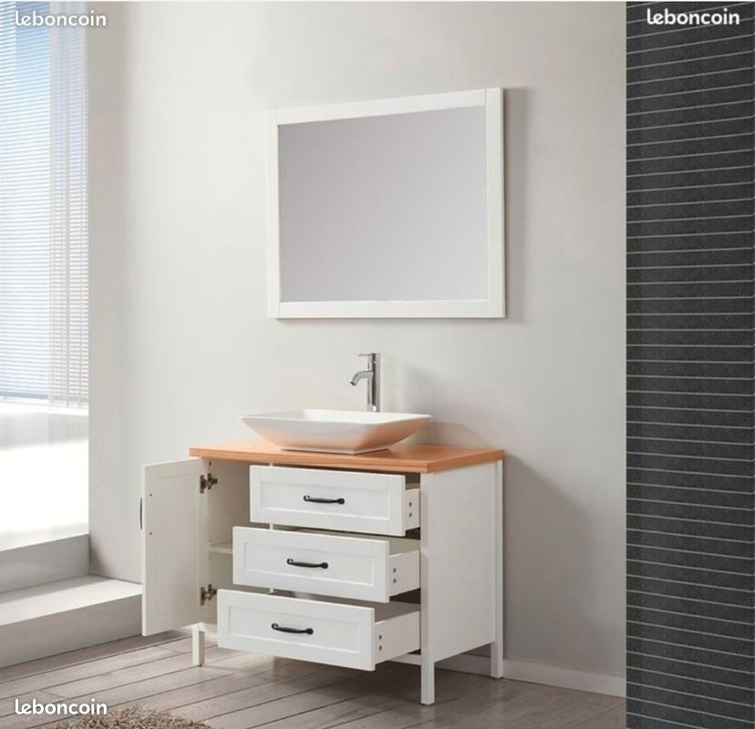 Meuble de salle de bain neuf blanc (image 3)