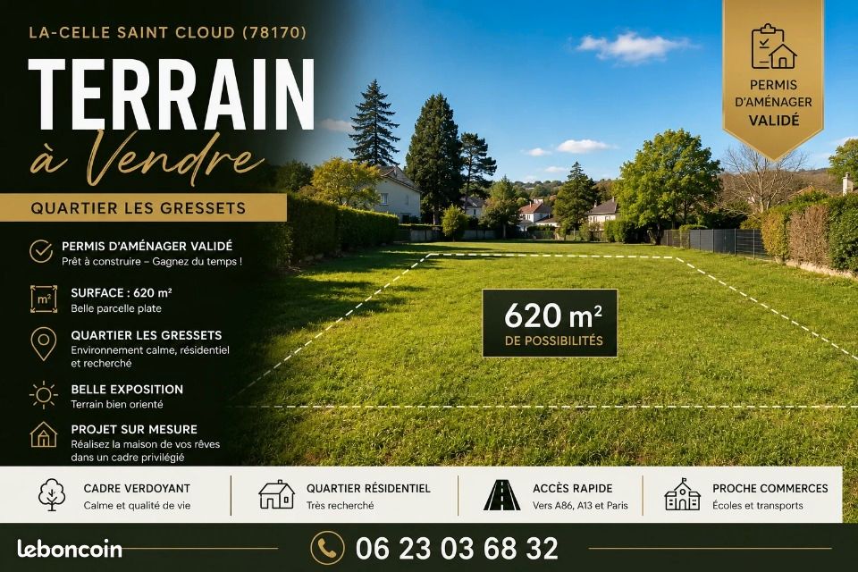 Terrain 620 m² La Celle Saint Cloud · à La Celle-Saint-Cloud · 500 000 €
