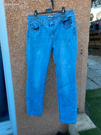 Jean PROMOD Taille 38 - Beige Irisé - Skinny - Très Bon état - Occasion Peu Porté