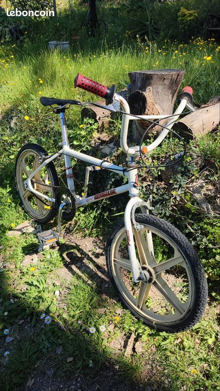 Guidon BMX Raleigh Burner Vintage Années 80 - Noir (peinture à Refaire) - Bicross 20 Pouces