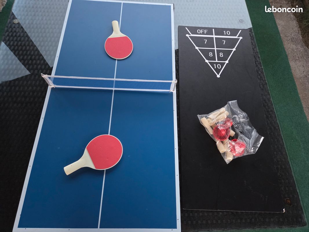 Table multi-jeux enfant baby-foot,billard,ping-pong,hockey,bowling (image 3)