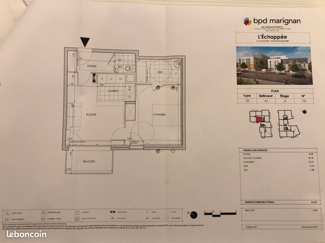 Appartement a louer rambouillet - 2 pièce(s) - 46 m2 - Surfyn