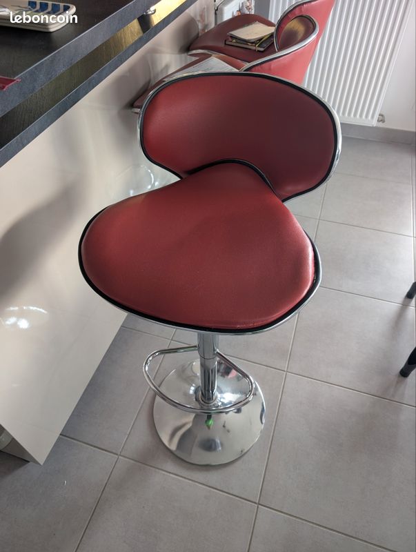 Chaises de bar × 3 - Rouge (image 1)