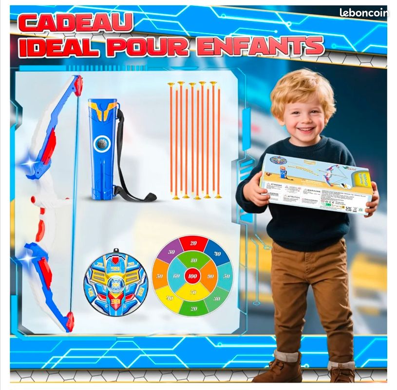 Arc Composé Mini 12lbs Pour Enfants – Jeu De 10 Flèches, Cible, Ambidextre, Cadeau