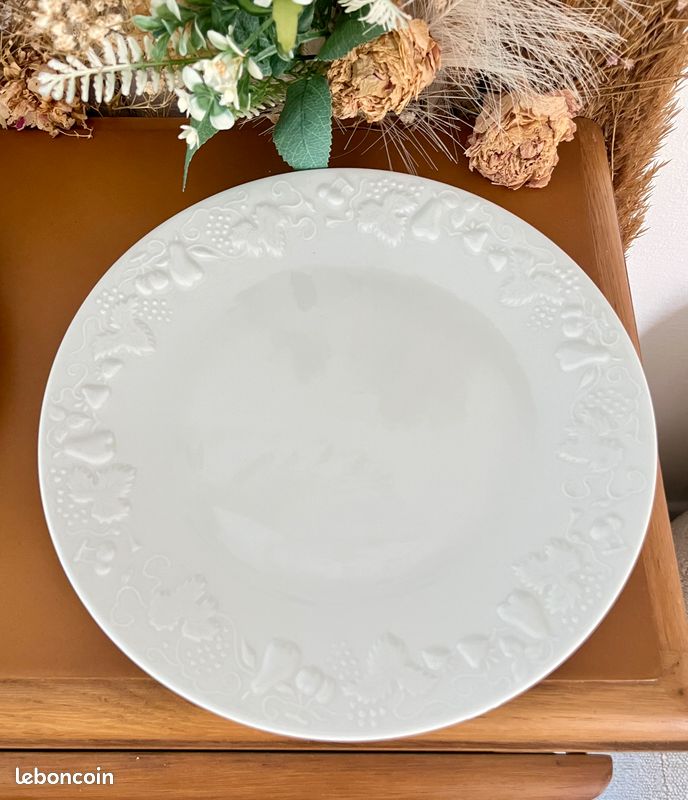 🌺🌸 White Collection - Lot n° 2602 - 6 Assiettes plates "California" - Deshoulières - Limoges 🇫🇷 (image 15)