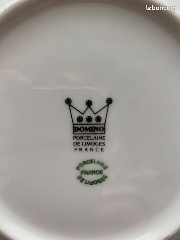 Limoges 2 dinner and 2 soup plates with GJ initials (image 5)