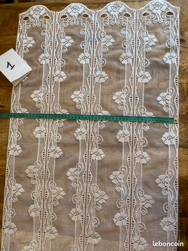 Longs rideaux Vintage blanc dentelle excellent état – 1 paire – 49x172 cm (image 2)