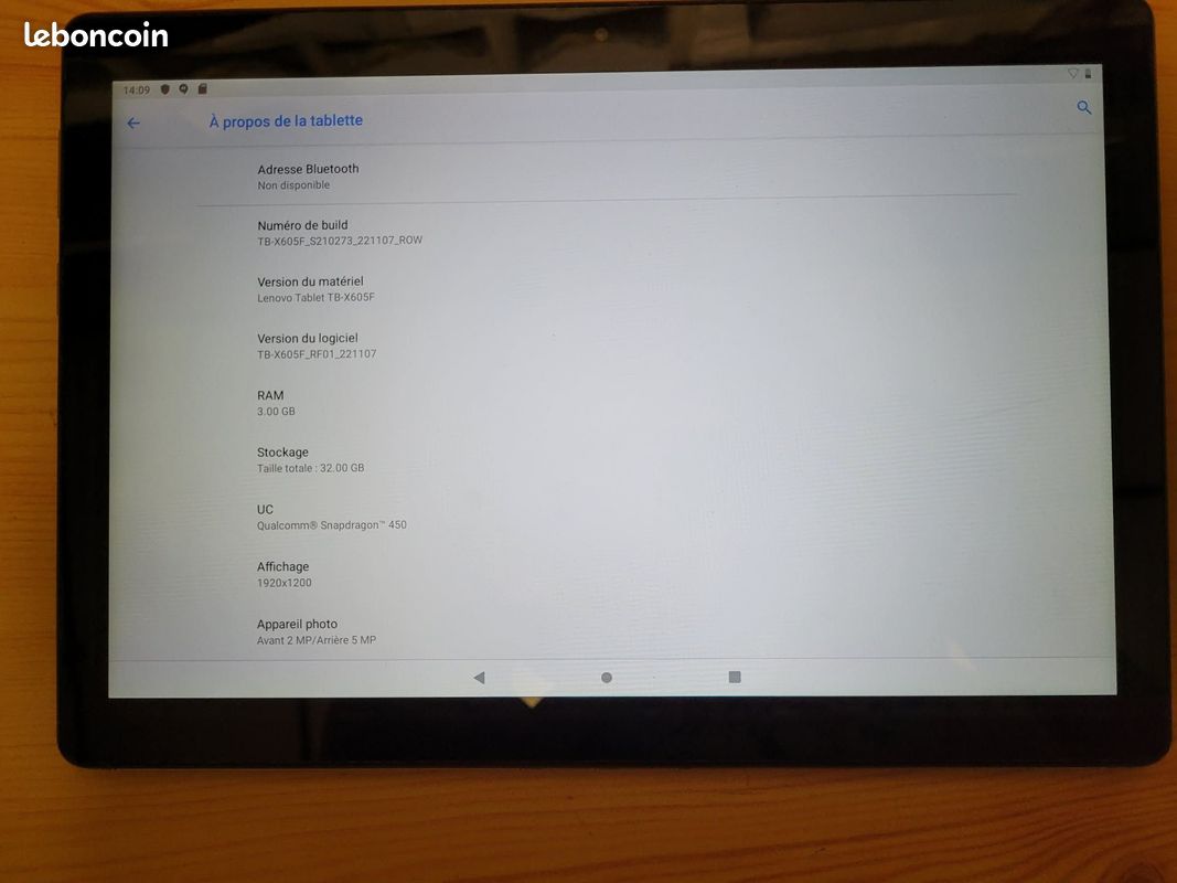 Tablette Lenovo Tab M10 TB-X605F – 10,1" – 32 Go – 3 Go RAM – Bon état (image 3)