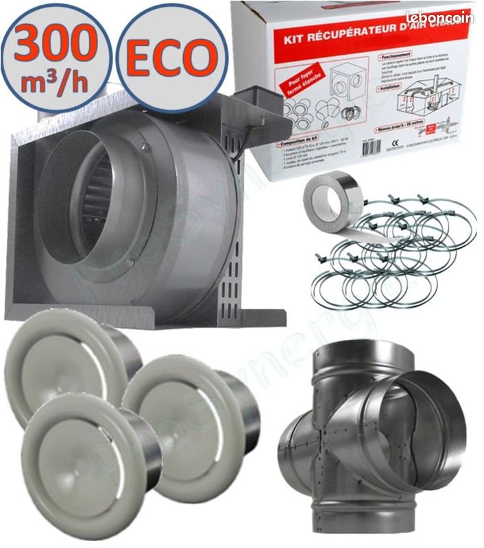 Kit récupérateur d'air chaud + gaine (image 1)