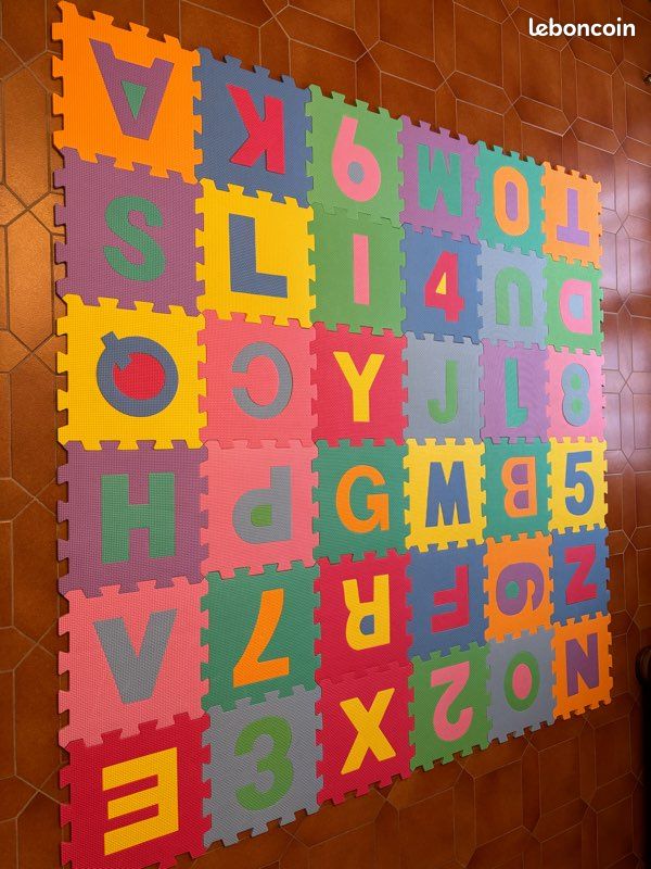 Tapis De Jeu En Mousse 36 Pièces Alphabet Et Chiffres - Puzzle Éducatif Pour Enfants - 11,8x11,8 Pouces Imperméable