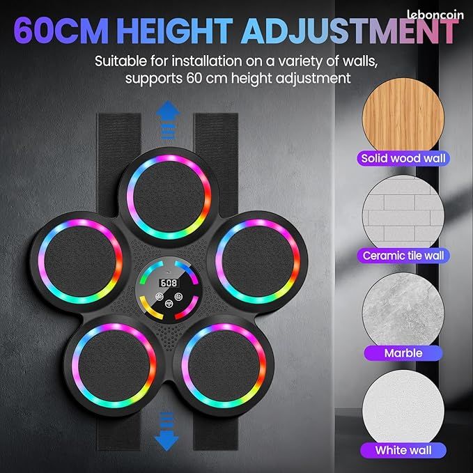 Box Musique Enfant Music Boxing Machine, Machine De Boxe Musicale Avec Gants De Boxe, 9 Jeu De Boxe Mural Adulte