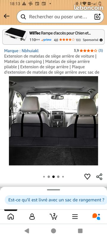 Extension de siège matelas voiture (image 1)