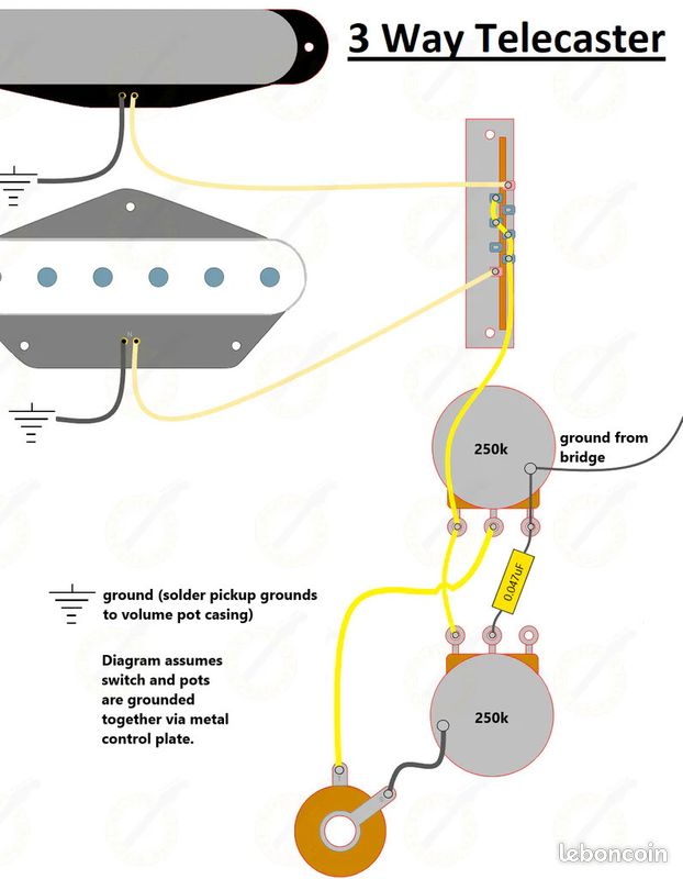 Kit électronique Telecaster® Standard Performance et pré-câblé pour guitare électrique (image 3)