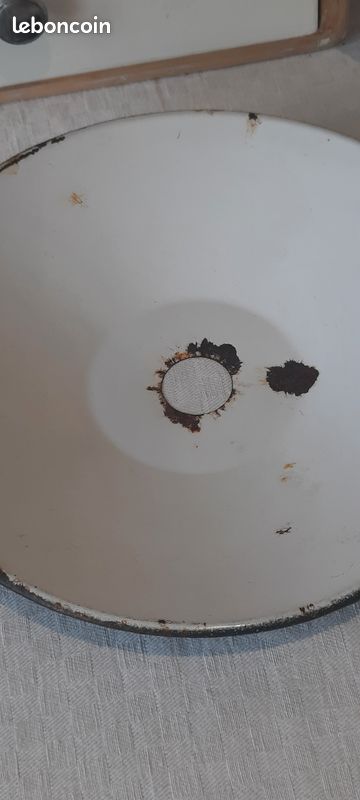 Abat-jour ancien en tôle émaillée Kaki (image 9)