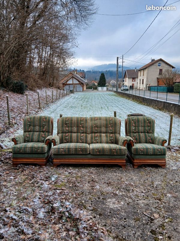 1 Canapé 2/3 places et 2 Fauteuils Jacques LELEU (image 1)