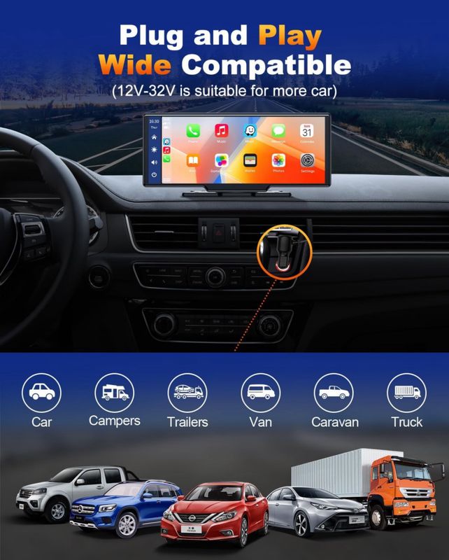 ▶️NEUF◀️ VOLAM Grand écran 9,26 pouces compatible Apple Carplay et Android  Auto - Équipement auto