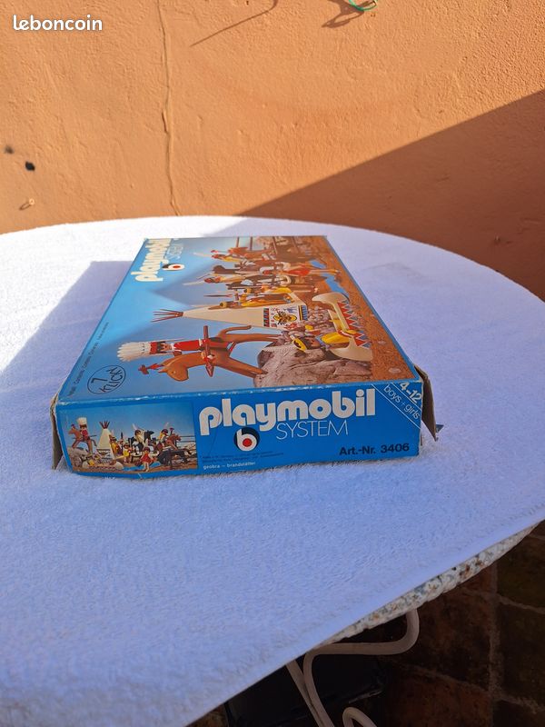 Ancien Playmobil System 3406 Complet Dans Sa Boîte – Rare Klicky 1974 (Thème Indien/Western)