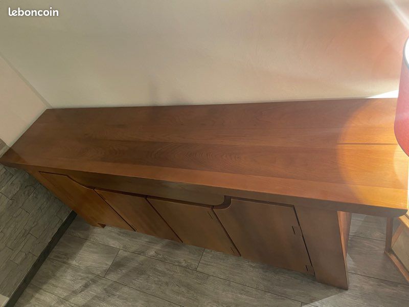 Luigi Gorgoni pour Roche Bobois ensemble de salle à manger en orme massif vintage 1980 (image 4)