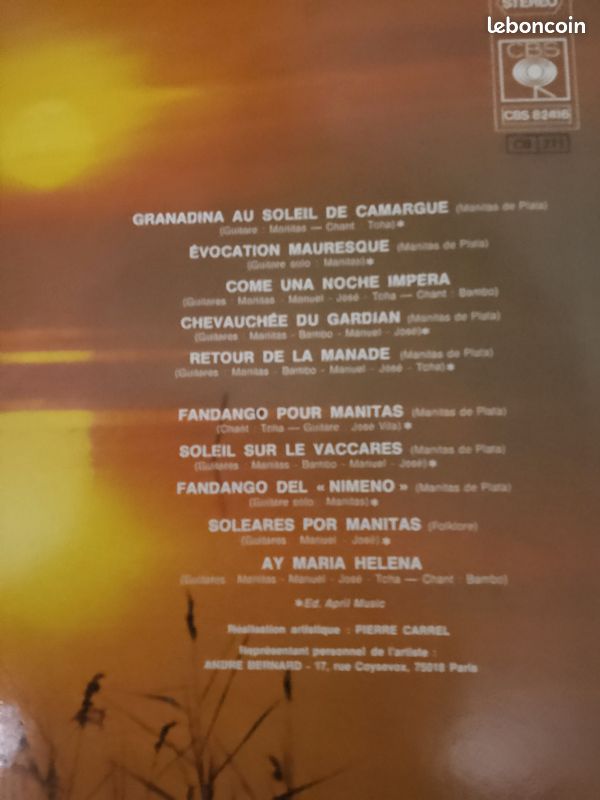 Lot 2 vinyles 33 tours MANITAS DE PLATA (image 3)