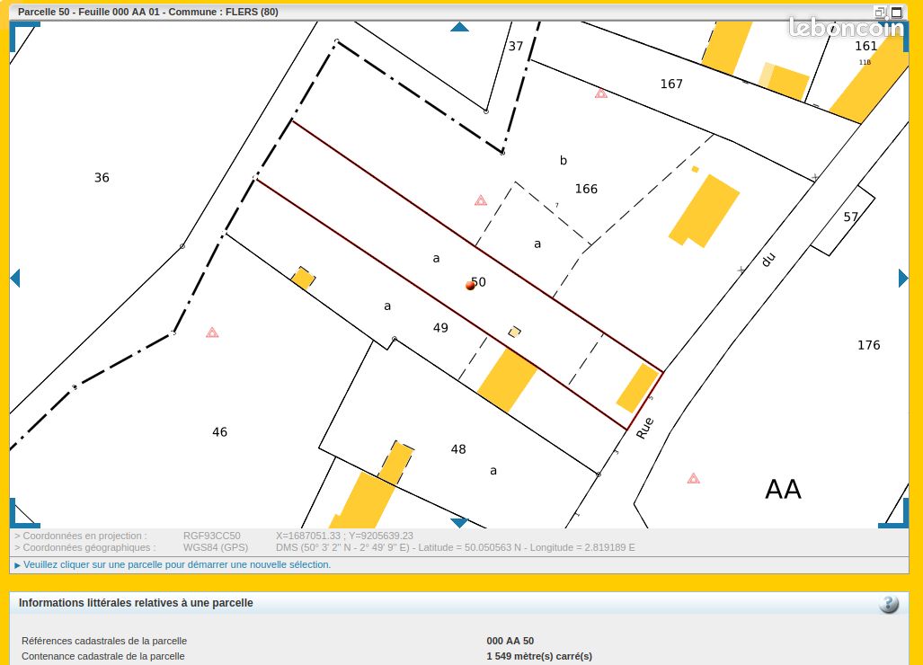 Terrain de 1 549 m² avec maison à rénover entièrement ou à démolir – Flers (80360) · 15 000 €