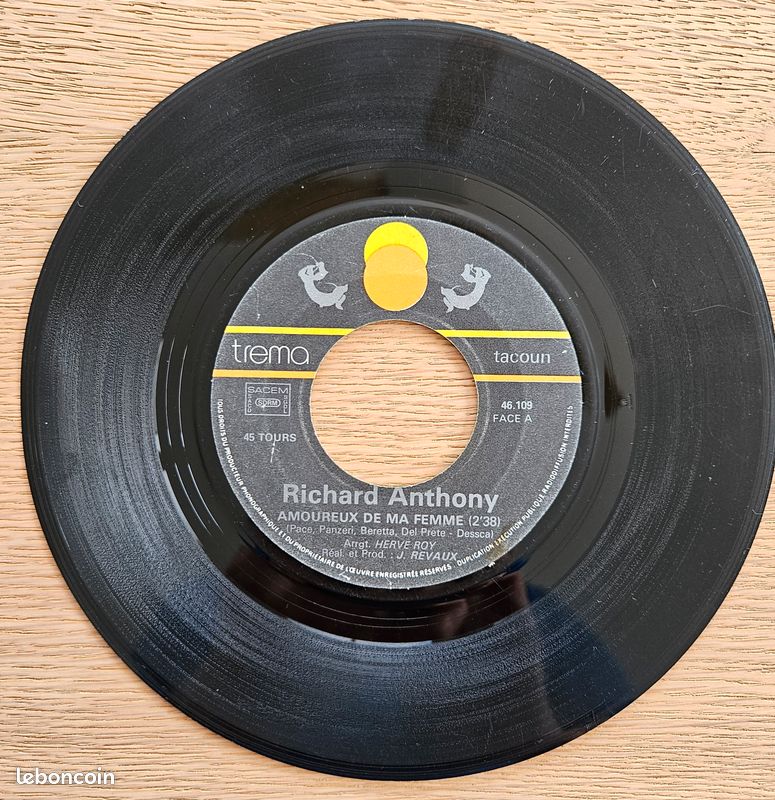 Lot 7 disques vinyle - 45 Tours - pour Juke-box : Christophe - Nicoletta - Richard Antony - Mireille Mathieu - Démis Roussos - Chantal Goya (image 5)