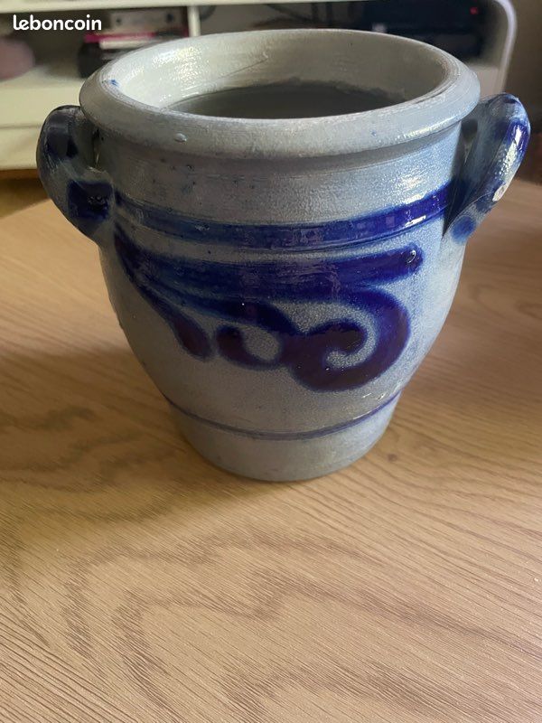 Pot en gré gris et bleu (image 2)
