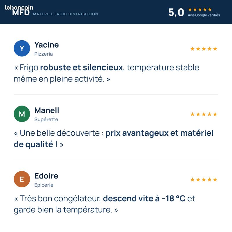 Frigo vitrine à boissons 1 porte - 2 portes vitrées - LED - 500 L et 1000 L - matériel professionnel CHR (image 5)