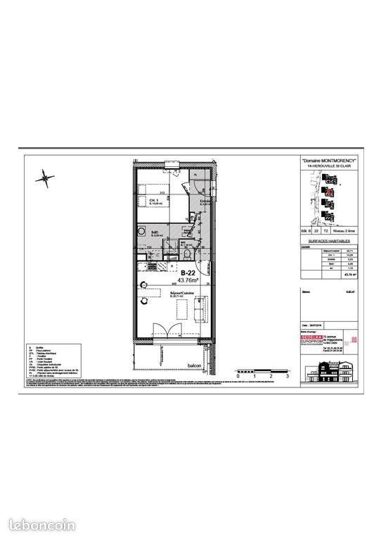 Appartement a louer herouville-saint-clair - 2 pièce(s) - 44 m2 - Surfyn