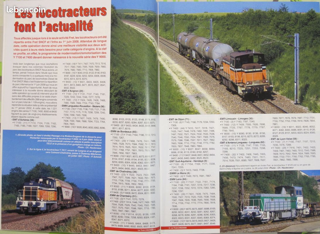 Revue Le Train 12 numéros du 237 au 248 de 2008 Minitrix la SNCF a 70 ans Nuremberg X2800 Mesnay Saucisson Albula Cévennes Coni tuiles Chapeauroux locotracteur Cannes Chamonix BB9600 Heki (image 14)