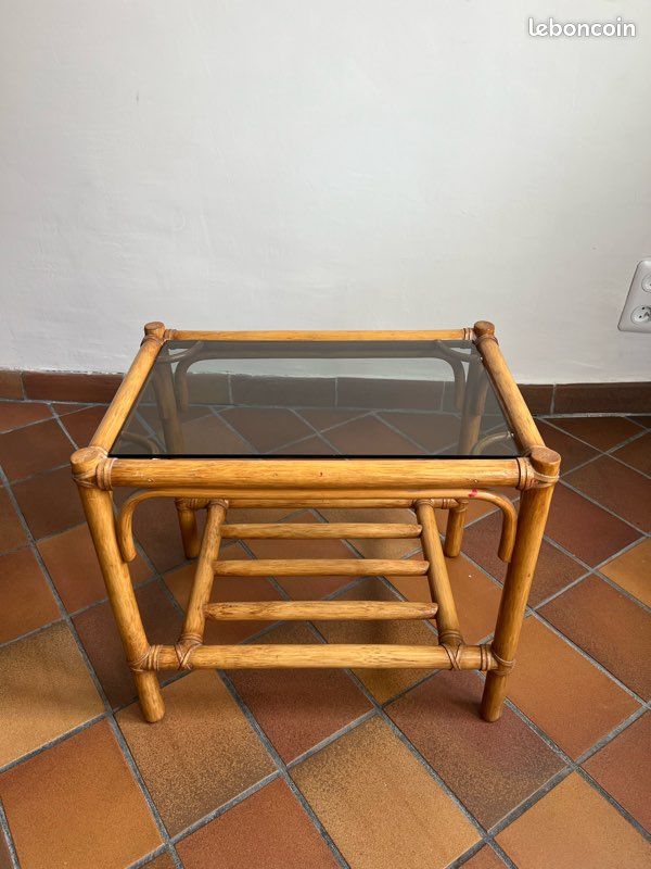 Table Basse En Bambou JNL Collection – 140x70x30 Cm – Salon, état Occasion