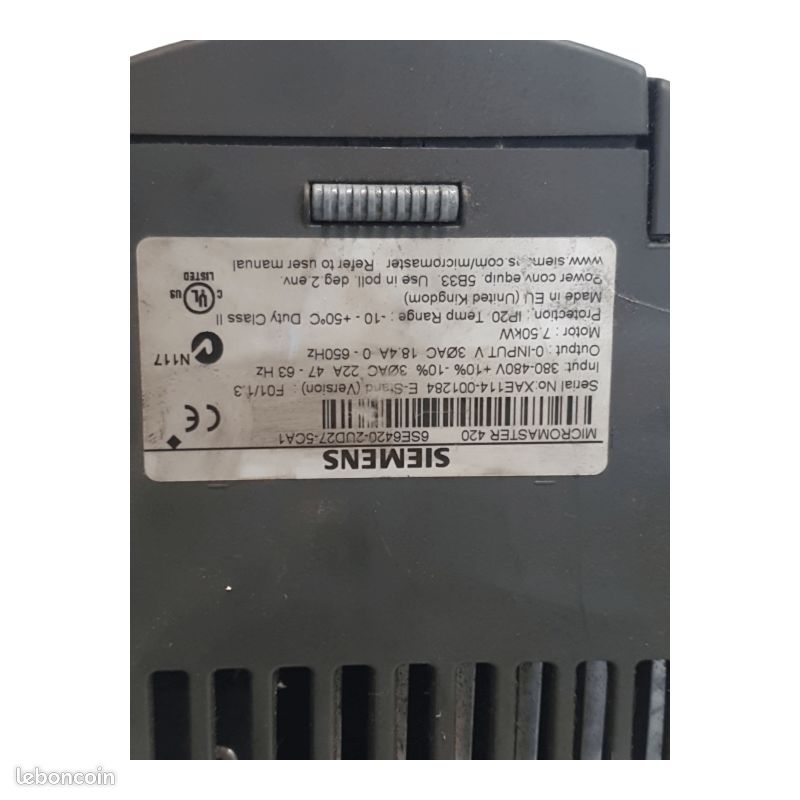 Variateur De Fréquence SIEMENS MICROMASTER - Référence 6SE6420-2UD27-5CA1 - Neuf