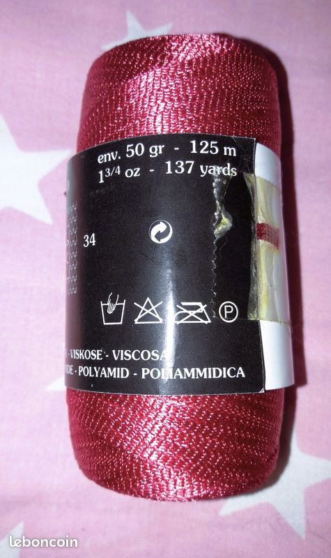 1 bobine neuve (125Mđźâ/50G) FLASH de BOUTON D'OR colori GARANCE (225) (image 3)