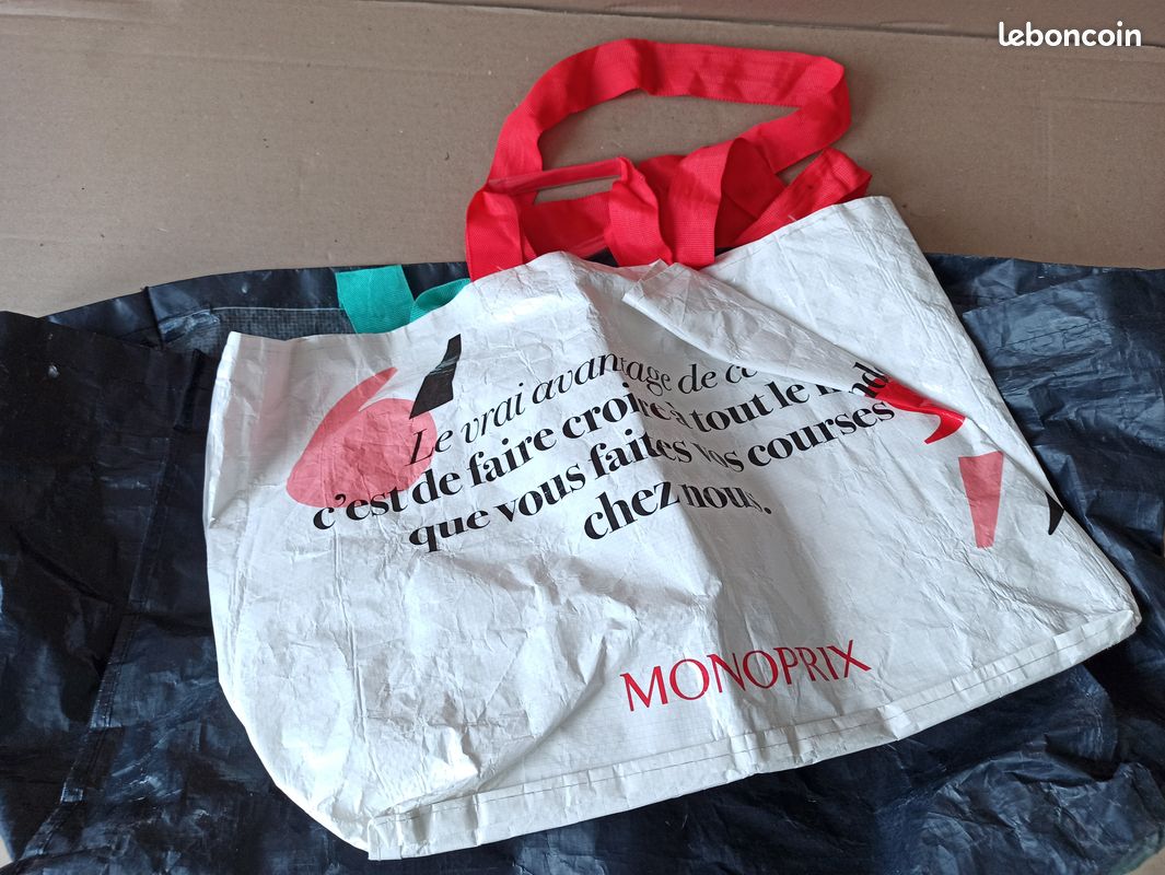 Sac Cabas Sac Plastique Monoprix Sac à Main Bleu Marine Souple