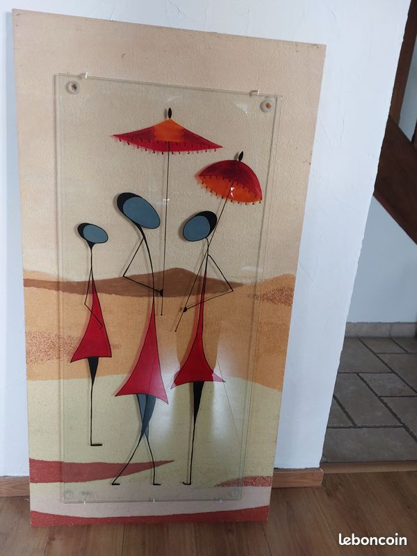 Tableau Peinture sur verre et sable (image 1)