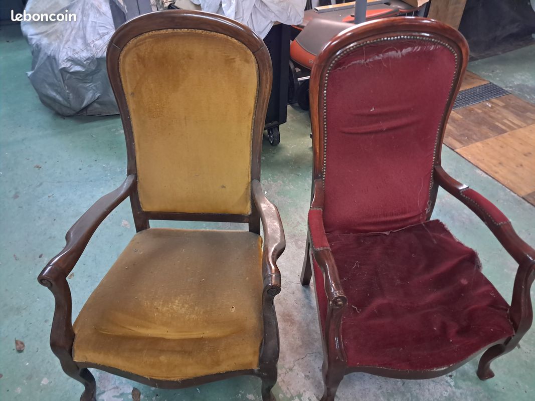 Lot fauteuils style voltaire à rénover (image 1)