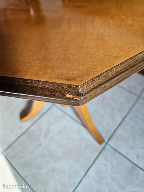 ​Guéridon octogonal en bois – Table d'appoint vintage (image 5)