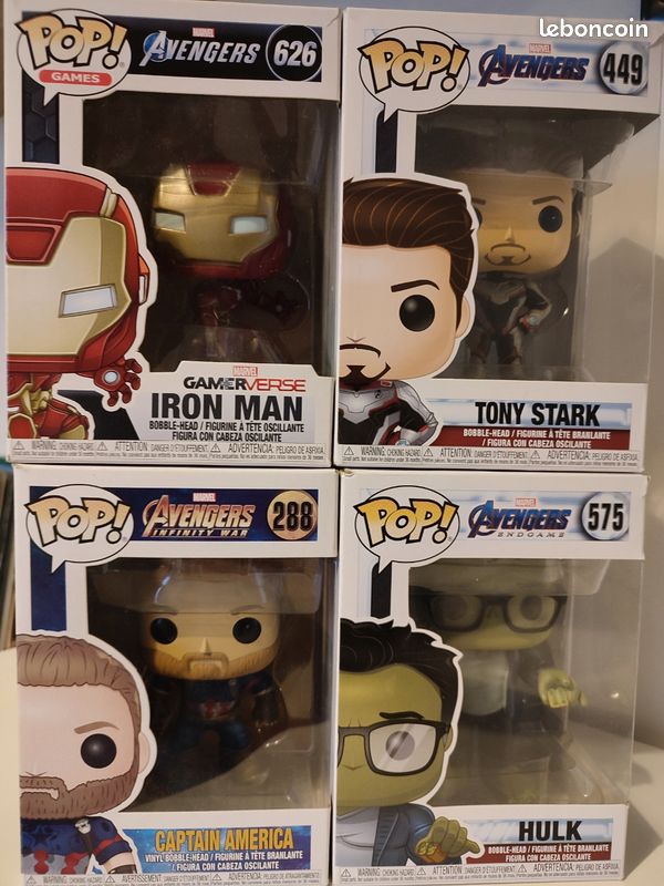 Lot De Figurines Pop Marvel - Avengers - Plastique - Occasion - Univers Comics/Super-Héros