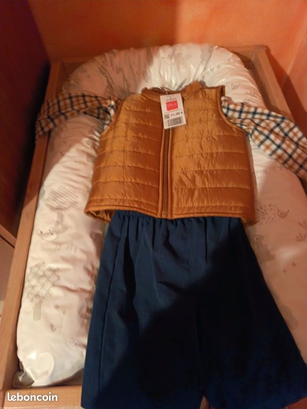 Ensemble pantalon chemise et veste garçon 23 mois (image 1)