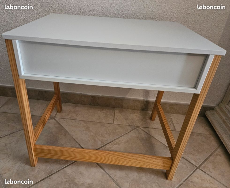Bureau Enfant Atmosphera Blanc - Style Scandinave Pratique Et Robuste Pour Chambre