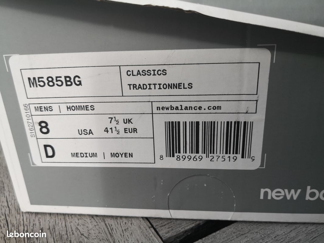 NEUF / DEADSTOCK 👟 New Balance M585BG Made in USA - Classic Gris/Marine - US 8 / EU 41.5 avec boîte 👟 (image 5)