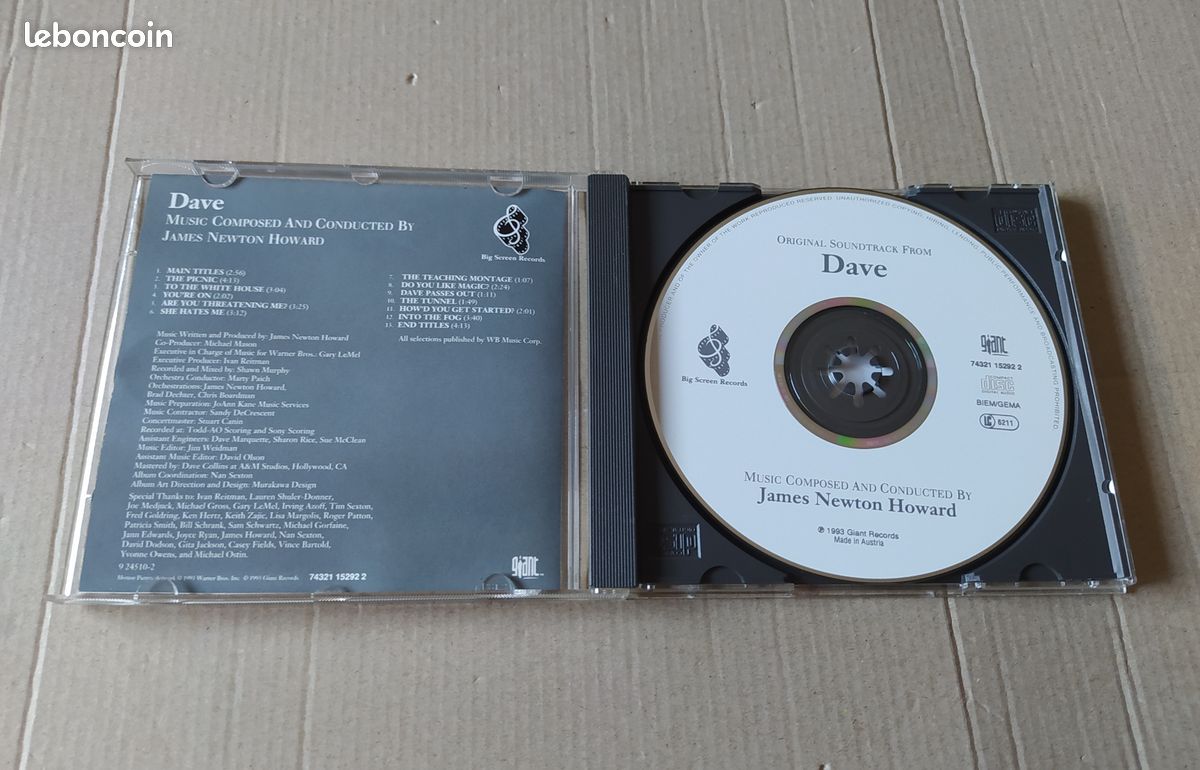 CD Dave – James Newton Howard (Big Screen Records) (image 2)