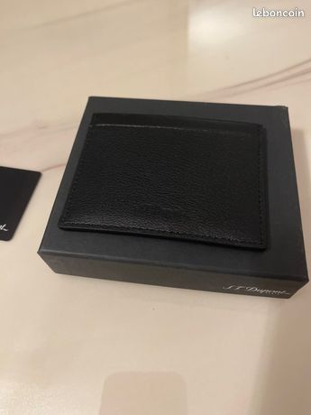 Étui Porte-cartes En Cuir Noir S.T. Dupont - Vintage - Occasion, état à Vérifier