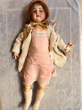 Ancienne Poupée Française S.F.B.J. 37cm En Composition Et Bois à Restaurer