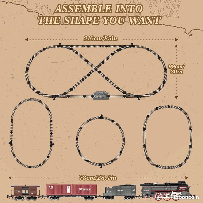 Train Électrique Vapeur Télécommandé Enfant – Fumée Réelle, Lumières, Sons & Rails Complets, Le Cadeau Noël Parfait !