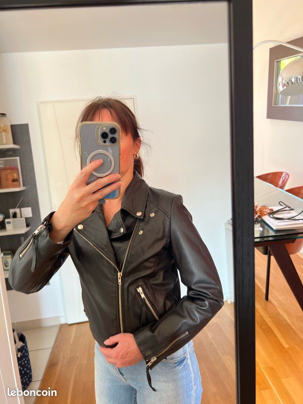 Spencer en cuir noir « les petites » Vêtements