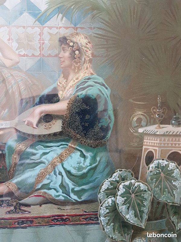 Chromolithographie fin 19e siècle André-Benoit Barreau- Gaetano TAUREL les orientales 68x55cm encadré (image 6)